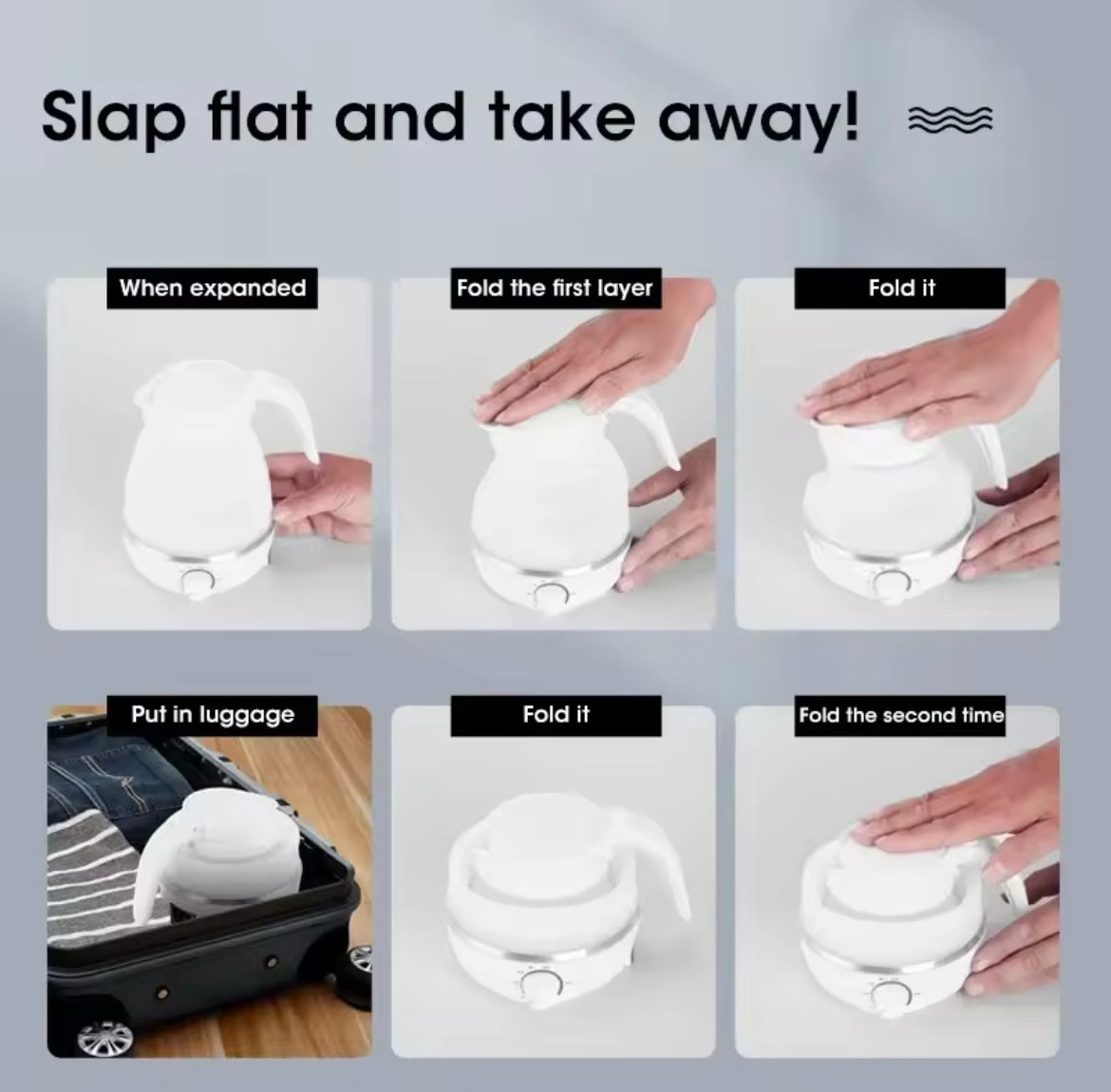 غلاية ماء كهربائية قابلة للطي | Bouilloire électrique pliable | Foldable Electric Kettle